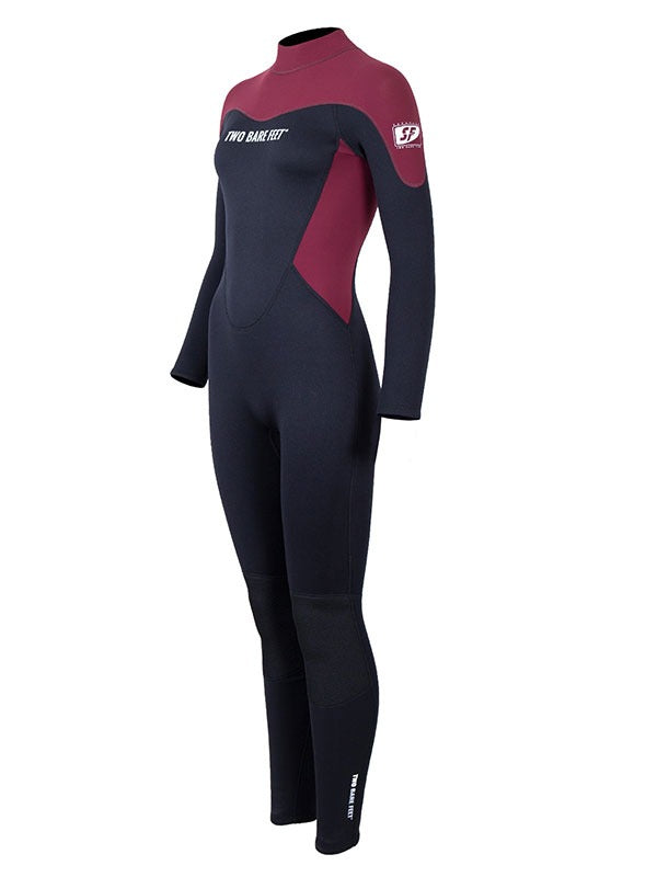 Two Bare Feet SupaFlex 3/2mm Womens Full Length Wetsuit (Black/Burgundy)