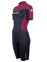 Two Bare Feet SupaFlex 3/2mm Womens Shorty Wetsuit (Burgundy/Black)