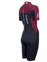 Two Bare Feet SupaFlex 3/2mm Womens Shorty Wetsuit (Burgundy/Black)