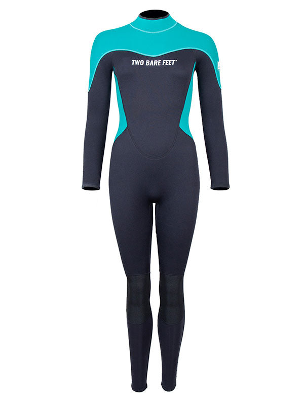 Two Bare Feet SupaFlex 4/3mm Womens Winter Wetsuit (Black/Teal)