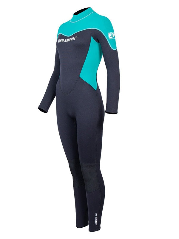 Two Bare Feet SupaFlex 3/2mm Womens Full Length Wetsuit (Black/Teal)