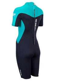 Two Bare Feet SupaFlex 3/2mm Womens Shorty Wetsuit (Teal/Black)