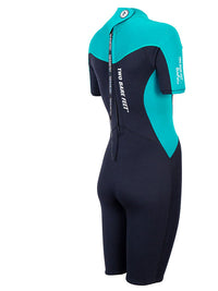 Two Bare Feet SupaFlex 3/2mm Womens Shorty Wetsuit (Teal/Black)