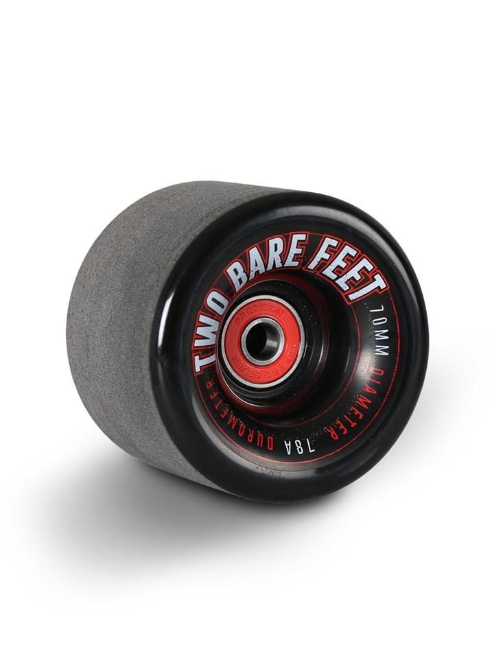 Sessions 78A Longboard Skateboard Wheels (70mm Black) with Two Bare Feet Pro Series 7 Bearings