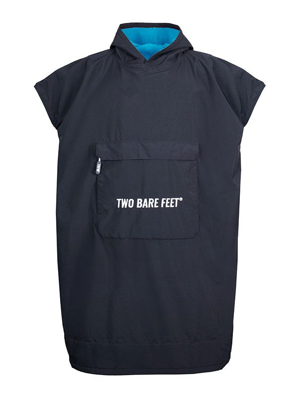 Kids Waterproof Hooded Sleeveless Poncho Changing Robe (Black/Blue)