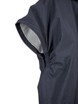 Waterproof Hooded Sleeveless Poncho Changing Robe (Black/Grey)