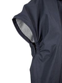 Kids Waterproof Hooded Sleeveless Poncho Changing Robe (Black/Grey)