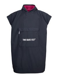 Waterproof Hooded Sleeveless Poncho Changing Robe (Black/Raspberry)