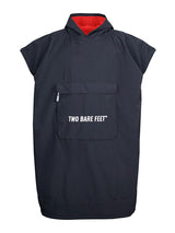 Waterproof Hooded Sleeveless Poncho Changing Robe (Black/Red)