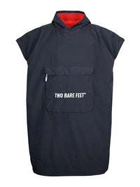 Waterproof Hooded Sleeveless Poncho Changing Robe (Black/Red)