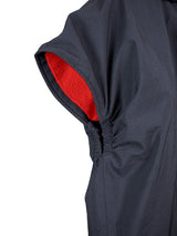 Waterproof Hooded Sleeveless Poncho Changing Robe (Black/Red)