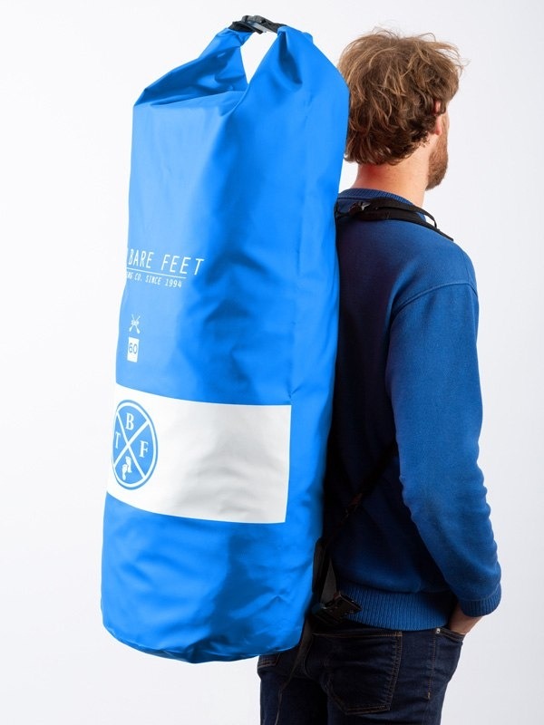 Two Bare Feet 60 Litre Waterproof Dry Bag / Inflatable Surfboard Carry Bag (Blue)