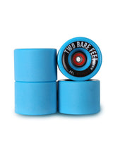 Sessions 78A Longboard Skateboard Wheels (70mm Blue) with Two Bare Feet Pro Series 7 Bearings