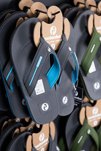 Voyage Mens Flip Flops (Grey/Blue)