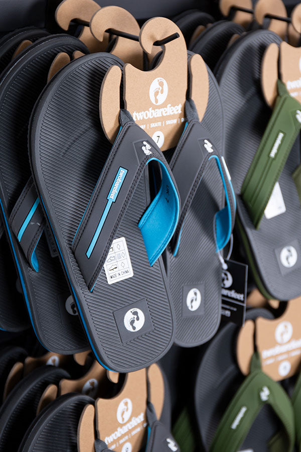 Voyage Mens Flip Flops (Grey/Blue)