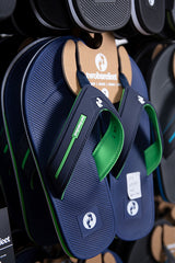 Voyage Mens Flip Flops (Navy/Green)