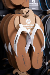 Devon Ladies Flip Flops (Brown/White)