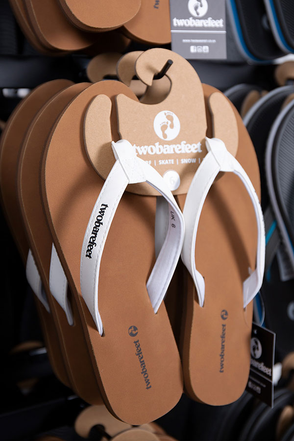 Devon Ladies Flip Flops (Brown/White)
