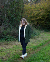 Womens Sherpa Lined Waterproof Jacket (Khaki/Cream)