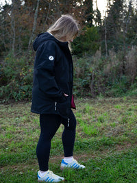 Womens Sherpa Lined Waterproof Jacket (Black/Raspberry)