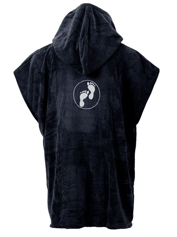 Two Bare Feet Kids Towelling Changing Robe (Black)