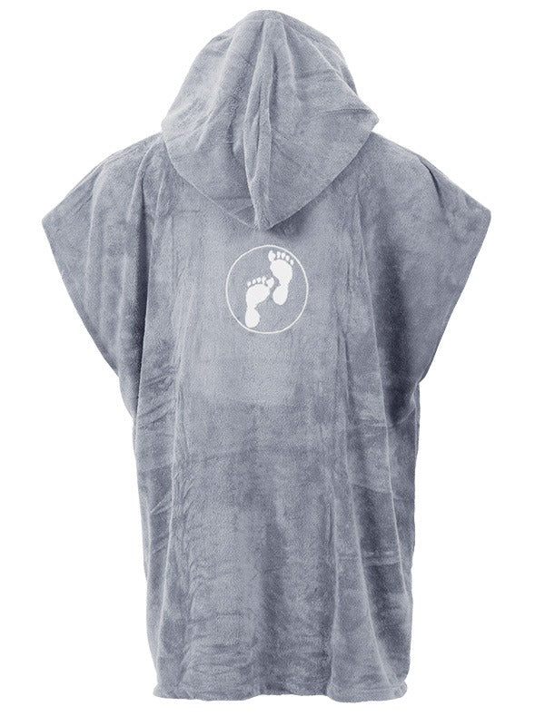 Two Bare Feet Kids Towelling Changing Robe (Grey)