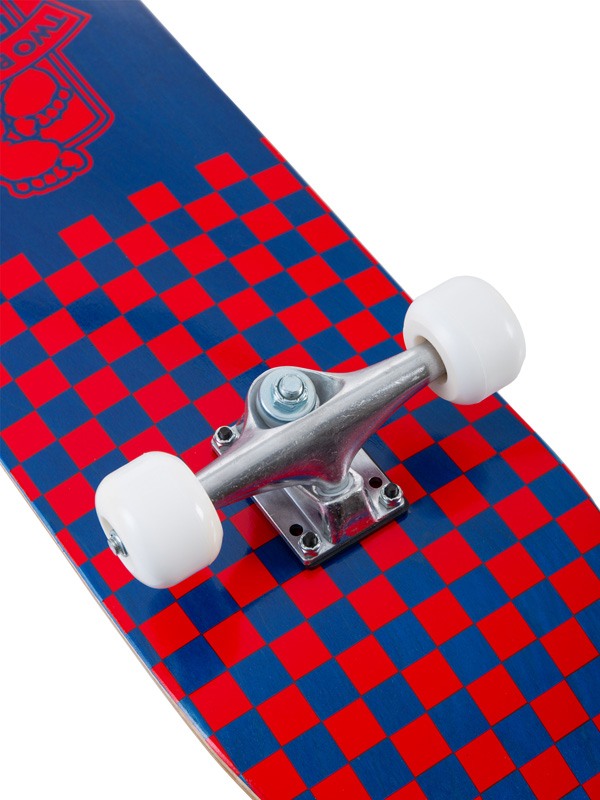TBF Boarding Co Complete Double Kick Skateboard Checkmate (Blue / Red)