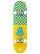 TBF Boarding Co Complete Double Kick Skateboard Checkmate (Yellow / Blue)
