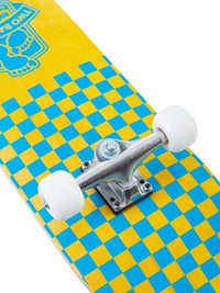 TBF Boarding Co Complete Double Kick Skateboard Checkmate (Yellow / Blue)