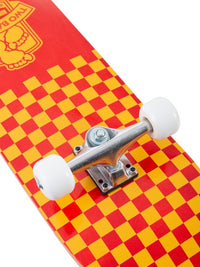 TBF Boarding Co Complete Double Kick Skateboard Checkmate (Red / Gold)