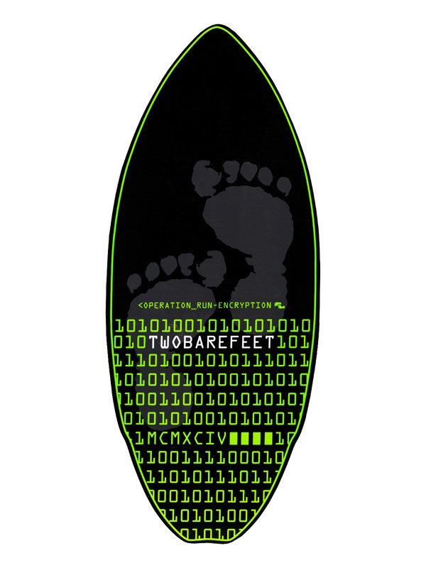 Two Bare Feet Cipher 41" Skimboard (Black / Green)
