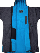 Two Bare Feet Classic Print Weatherproof Changing Robe (Black/Blue)
