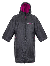 Two Bare Feet Classic Print Weatherproof Changing Robe (Black/Raspberry)
