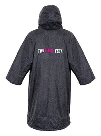 Two Bare Feet Classic Print Weatherproof Changing Robe (Black/Raspberry)