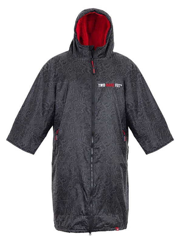 Two Bare Feet Classic Print Weatherproof Changing Robe (Black/Red)