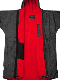 Two Bare Feet Classic Print Weatherproof Changing Robe (Black/Red)