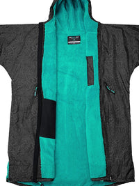 Two Bare Feet Kids Classic Print Weatherproof Changing Robe (Black/Teal)