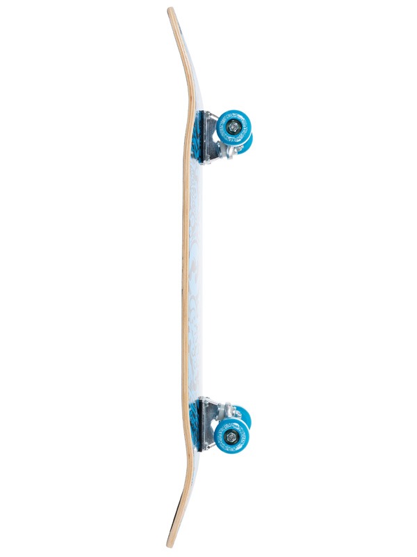 TBF Classic Pattern Complete Double Kick Skateboard (Black/Blue)