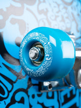 TBF Classic Pattern Complete Double Kick Skateboard (Black/Blue)