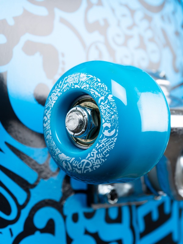 TBF Classic Pattern Complete Double Kick Skateboard (Black/Blue)