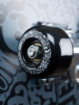 TBF Classic Pattern Complete Double Kick Skateboard (Black/Grey)