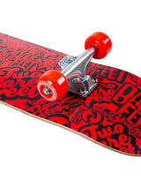 TBF Classic Pattern Complete Double Kick Skateboard (Black/Red)