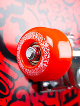 TBF Classic Pattern Complete Double Kick Skateboard (Black/Red)