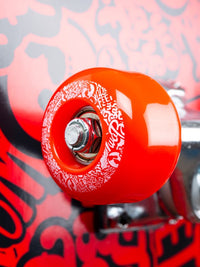 TBF Classic Pattern Complete Double Kick Skateboard (Black/Red)