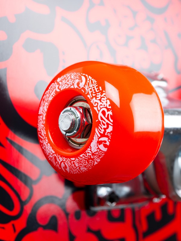 TBF Classic Pattern Complete Double Kick Skateboard (Black/Red)