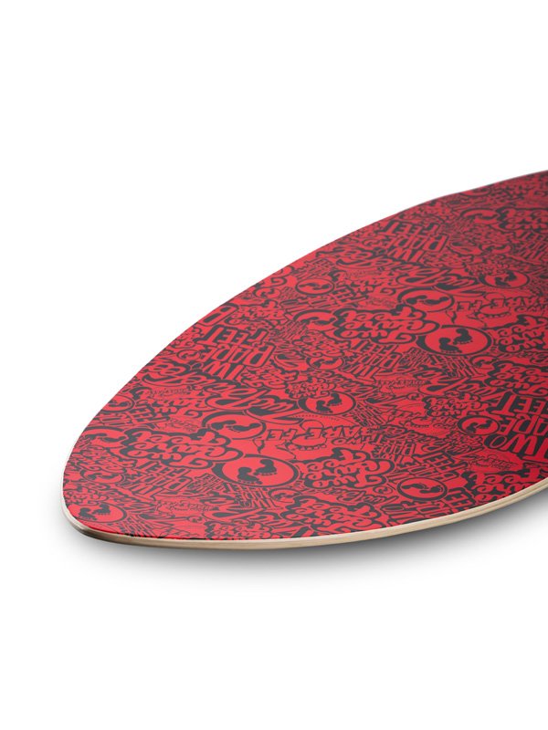 Two Bare Feet Classic Pattern 41" Skimboard (Black / Red)