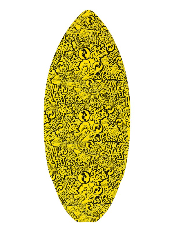 Two Bare Feet Classic Pattern 41" Skimboard (Black / Yellow)