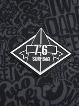 Classic Pattern 7'6" Surfboard Travel Bag (Black / Grey)