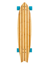 Two Bare Feet "The Deacon" 40in Bamboo Series Longboard Skateboard Complete (Blue Wheels)