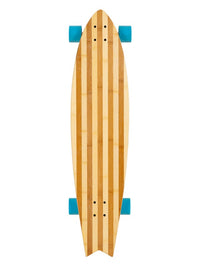 Two Bare Feet "The Deacon" 40in Bamboo Series Longboard Skateboard Complete (Blue Wheels)